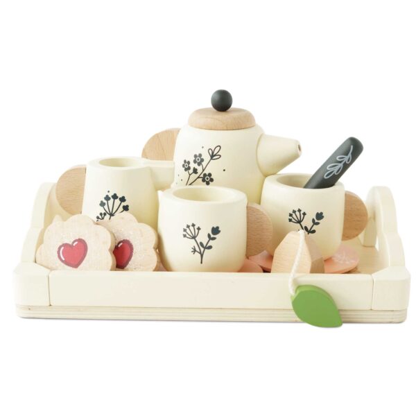 Le Toy Van Wooden Tea Set & Tray - Image 2